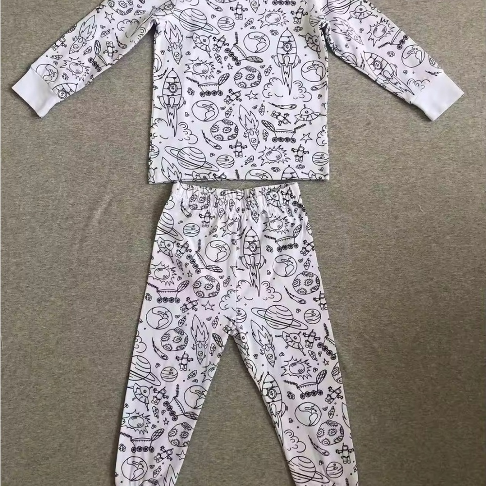 Kids Space-Themed Pajamas - White